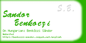sandor benkoczi business card