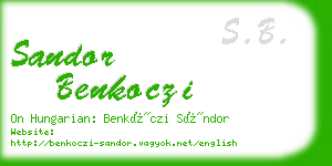 sandor benkoczi business card